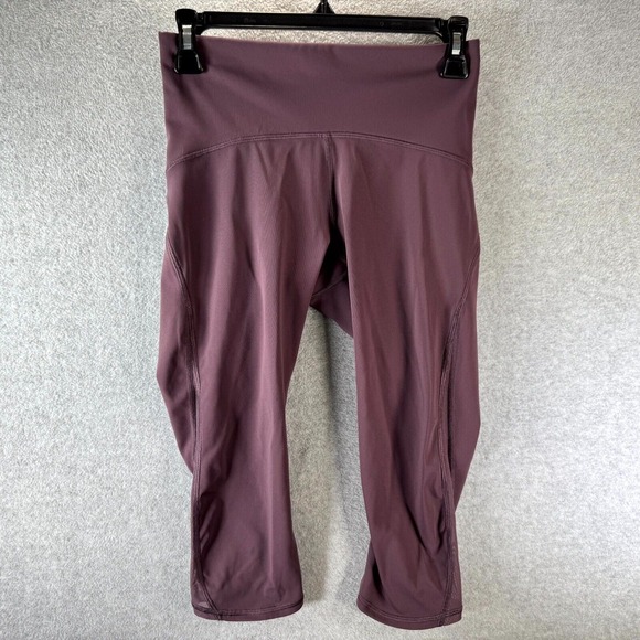 lululemon athletica Pants - Lululemon Train Times Crop 17" Leggings Women's 6 Black Currant Full-On Luxtreme